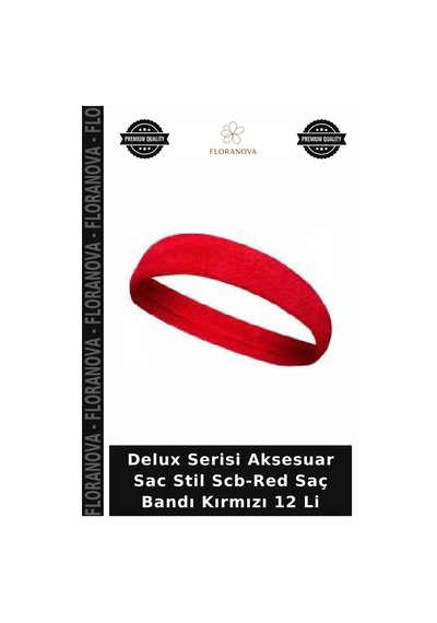 Delux Serisi Aksesuar Sac Stil Scb-red Saç Bandı Kırmızı 12 Li