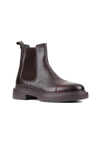 Shoetyle - Kahverengi Deri Erkek Chelsea Bot 250-080-920-kahverengi Kahverengi
