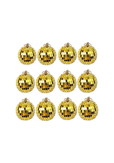 Disco Topu Aynalı Gold 4 Cm 12 Li