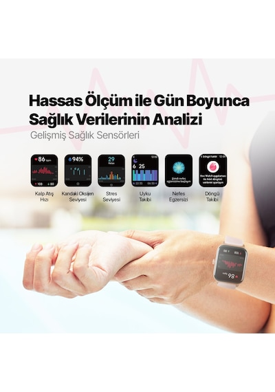 Ttec 2SW01 Tempus 46 MM TFT Ekranlı Dikdörtgen Kasa Akıllı Saat