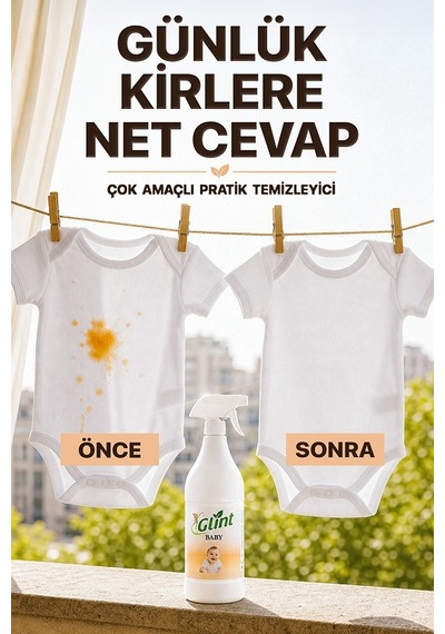 Glint Baby 1 Litre Bitkisel İçerikli Bebek Çamaşır Leke Çıkarıcı