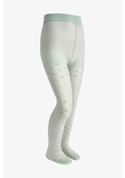 Penti Kız Çocuk Pretty Dotted Daisy Külotlu Çorap Açık Yeşil