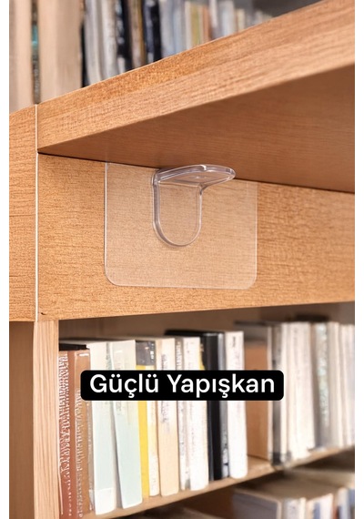 12 Adet Yapışkanlı Raf Tutucu Dolap İçi Raf Destekleyici Organizer Raf Sabitleyici 1