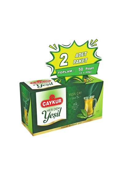 Herdem Yeşil Çay Süzen Poşet 1,6gr 25 Adet İkili Paket
