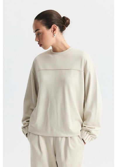 Antioch Bisiklet Yaka Sweatshirt Ve Jogger Pantolon Takım Bej