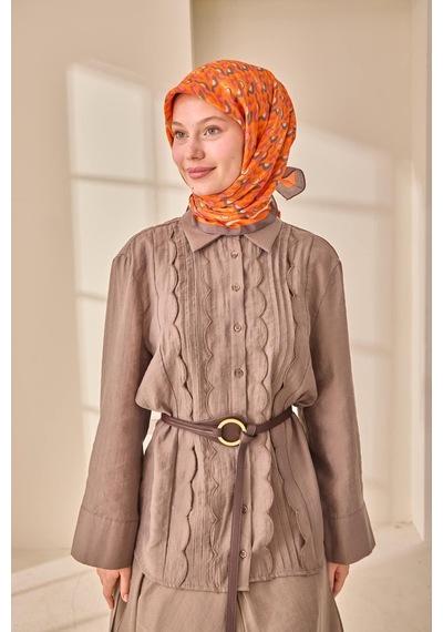 Silk Home Aura Eşarp 140006-16 Koyu Vizon, Turuncu, Beyaz, Füme, Pembe