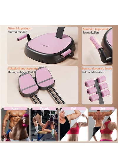 Çok Fonksiyonlu Mekik Aleti Ev Kol Üst Vücut Karın Ve Core Egzersiz Cihazı + Pilates Çorabı