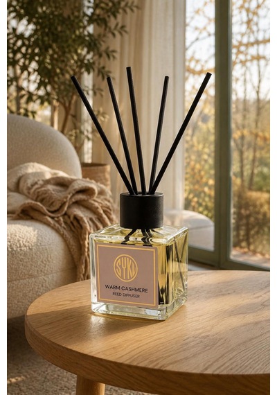 Premium Çubuklu Oda Kokusu 100 Ml Cam Şişe Reed Diffuser Kaşmir