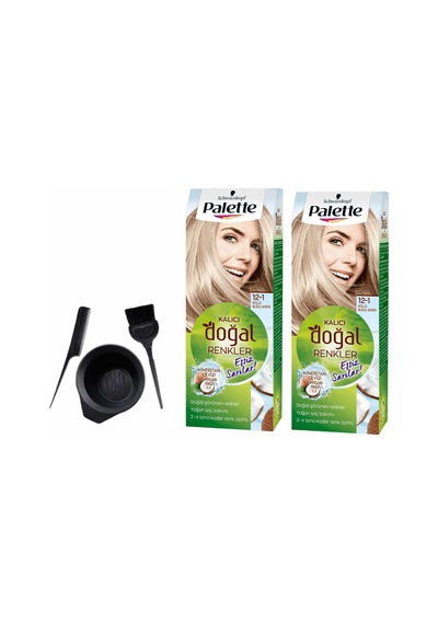 Palette Natural Saç Boyası 12/1 Küllü Buzulsarı2 Adet+Boyama Seti