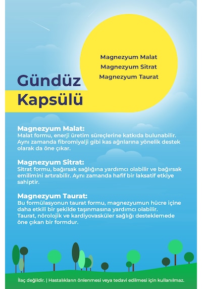 Orfarma Magnezyum Day & Night Takviye Edici Gıda 60 Kapsül