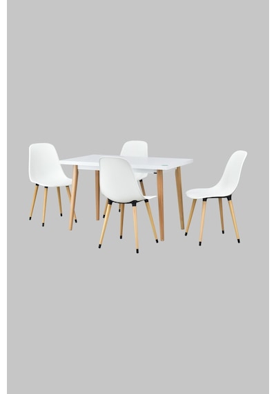 Vilinze Eames Sandalye Avanos Ahşap Mdf Mutfak Masası Takımı - 70x120 Cm Beyaz Vilinze Eames Sandalye Avanos Ahşap Mdf Mutfak Masası Takımı - 70x120 Cm Beyaz