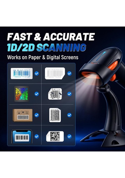 Tera Hw0002 Kablosuz Barkod Okuyucu, 1d/2d/qr Kod Tarayıcı, Bluetooth/2.4g/usb 3'ü 1 Arada, Titreşim Uyarılı &amp 89988765