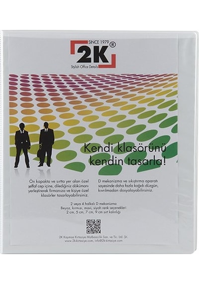 2k 2 Halkalı Klasör Pvc Cepli 3 Cm Renk -  Siyah