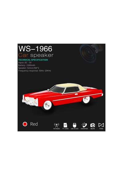 Cadillac Eldorado Nostaljik Araba Şeklinde Bluetooth Speaker Şarjlı Kablosuz Hoparlör