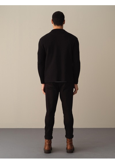 Xint Siyah Regular Fit Polo Yaka Pamuk Hırka 801679