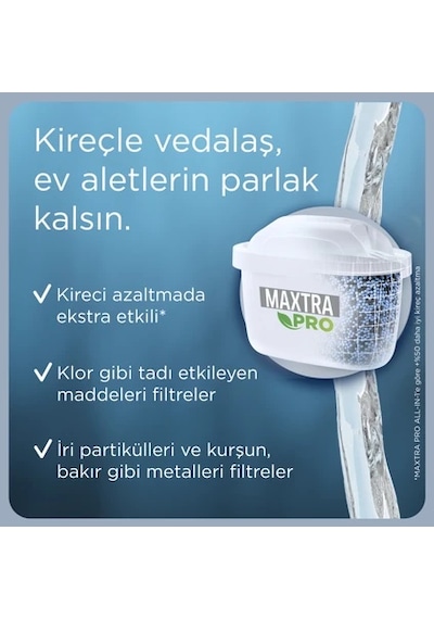 BRITA Maxtra Pro Kireç Uzmanı Yedek Su Arıtma Filtresi 3'lü