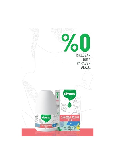 Siveno %100 Doğal Roll-on Teen Girl Genç Kız Deodorant Ter Kokusu Önleyici Bitkisel Lekesiz 50 Ml X 2 Adet