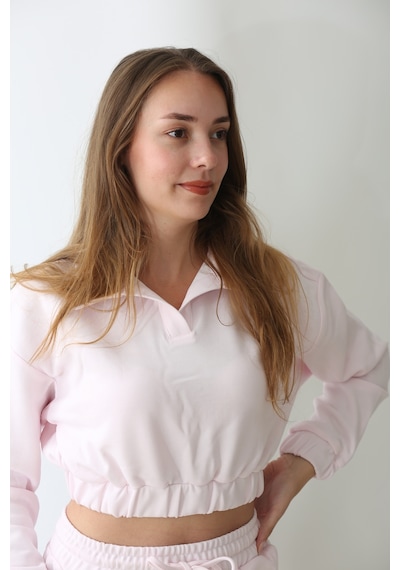 Nature The Brand Kadın Pembe Oversize Sweatshirt - %100 Pamuk Günlük Giyim Pembe