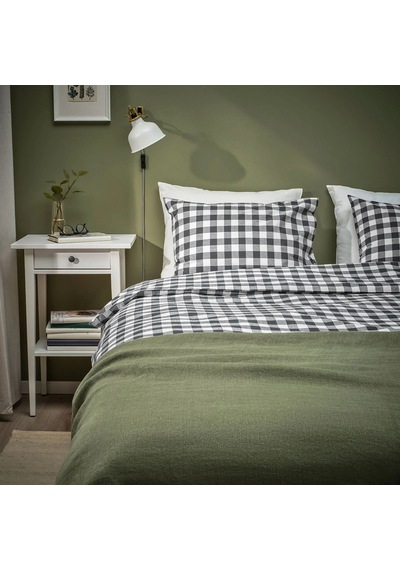 Ikea Ektandvınge Tek Kişilik Nevresim Takımı 150 X 200 Cm Siyah - Siyah Gri Siyah - Gri