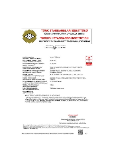 Along Tek Duş Spiral Acar 14.07.600 Açık Gri