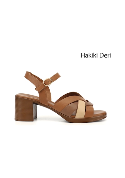 Gönderi R Kadın Taba Antik Kalın Topuklu Hakiki Deri Sandalet Dyza70945414 Taba