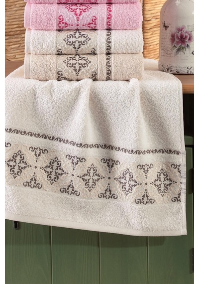 Damask 50x90 Cm 6 Lı Antibakteriyel El Ve Yüz Havlusu Pamuklu Renkli