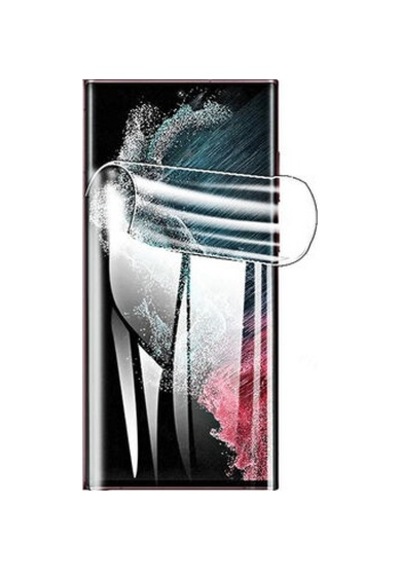 Samsung Galaxy S22 Ultra İle Uyumlu Şeffaf Esnek Kavisli Ekranı Tam Kaplayan Pet Ekran Koruyucu