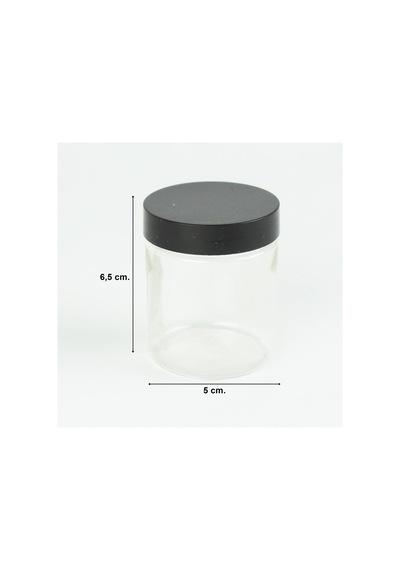 Hobbytime 773 Şeffaf Pet Kavanoz, 100 Ml. Contalı Kapaklı
