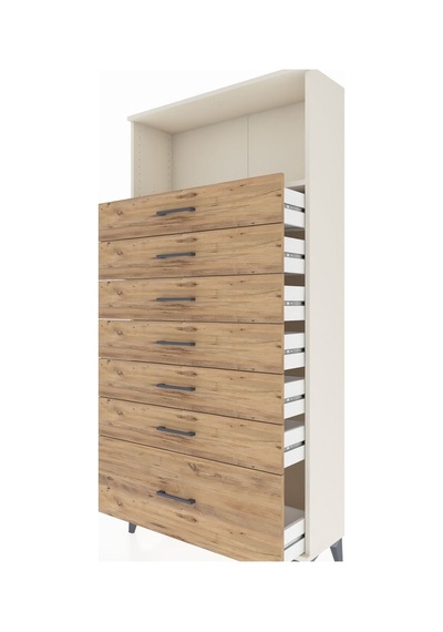 Arges Dolap Tek Raflı 7 Çekmeceli 88x30x182 Aytaşı-çam Aytaşı
