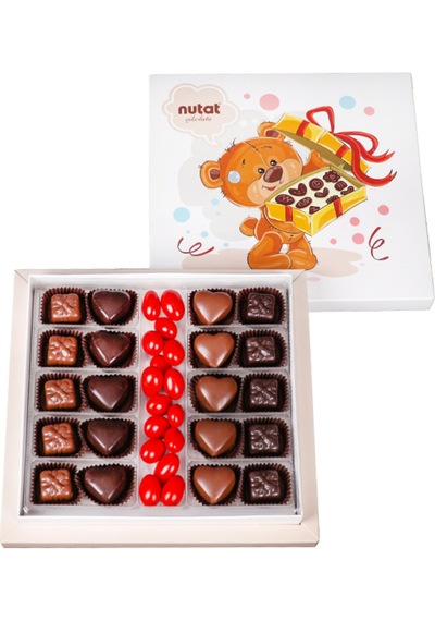Nutat Çikolata Sevimli Ayıcık Kutu Sevgililer Günü Spesiyal Çikolata 340 Gr.