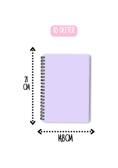 Ayrex Premium Pastel Renk İkili Defter Seti - Renkli Sayfalı A5 Spiralli Defter & A6 Not Defteri - 50 Yaprak Şeffaf K Genel