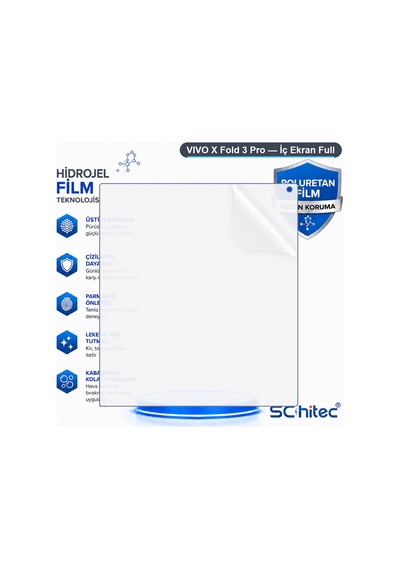 Schitec Vivo X Fold 3 Pro İç Ekran Full Şeffaf Nano Hidrojel