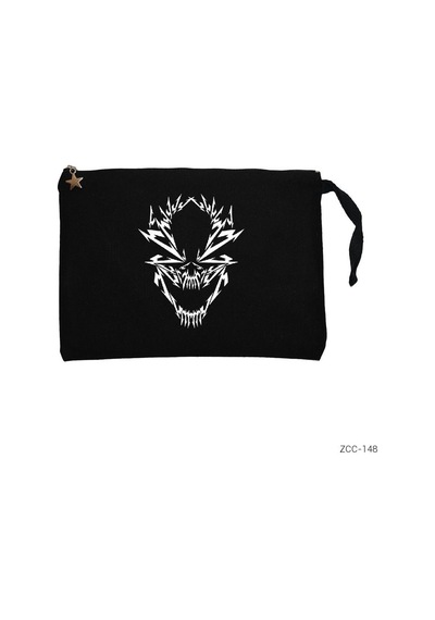 Zepplin Giyim Metallica Monster Ark Siyah Clutch Astarlı Cüzdan / El Çantası