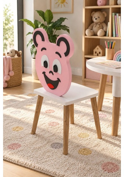 Sulorahome Pembe Happy Face Figürlü Çocuk Sandalyesi