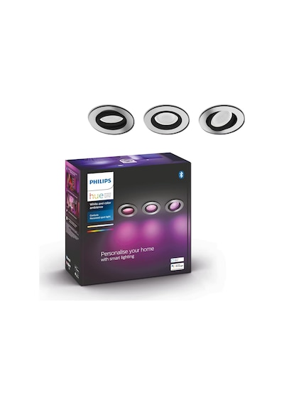 Philips Hue Centura Akıllı 3'lü Gömme Spot 3x4.2w Alüminyum Çok Renkli