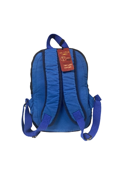 Old Cotton Cargo Kaliteli Siyah Vintage Salaş Baskılı Disayn Günlük Gezi Okul Sırt Çantası Revilla Bag 28x38cm Mavi