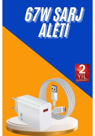 67w Hızlı Şarj Yüksek Voltaj Korumalı Type C Şarj Adaptörü 00382547