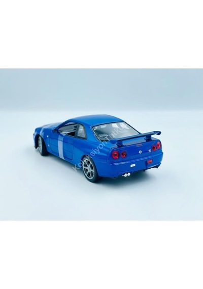 Welly 1/24 Nissan Skyline Gtr R34 Model Araba Mavi