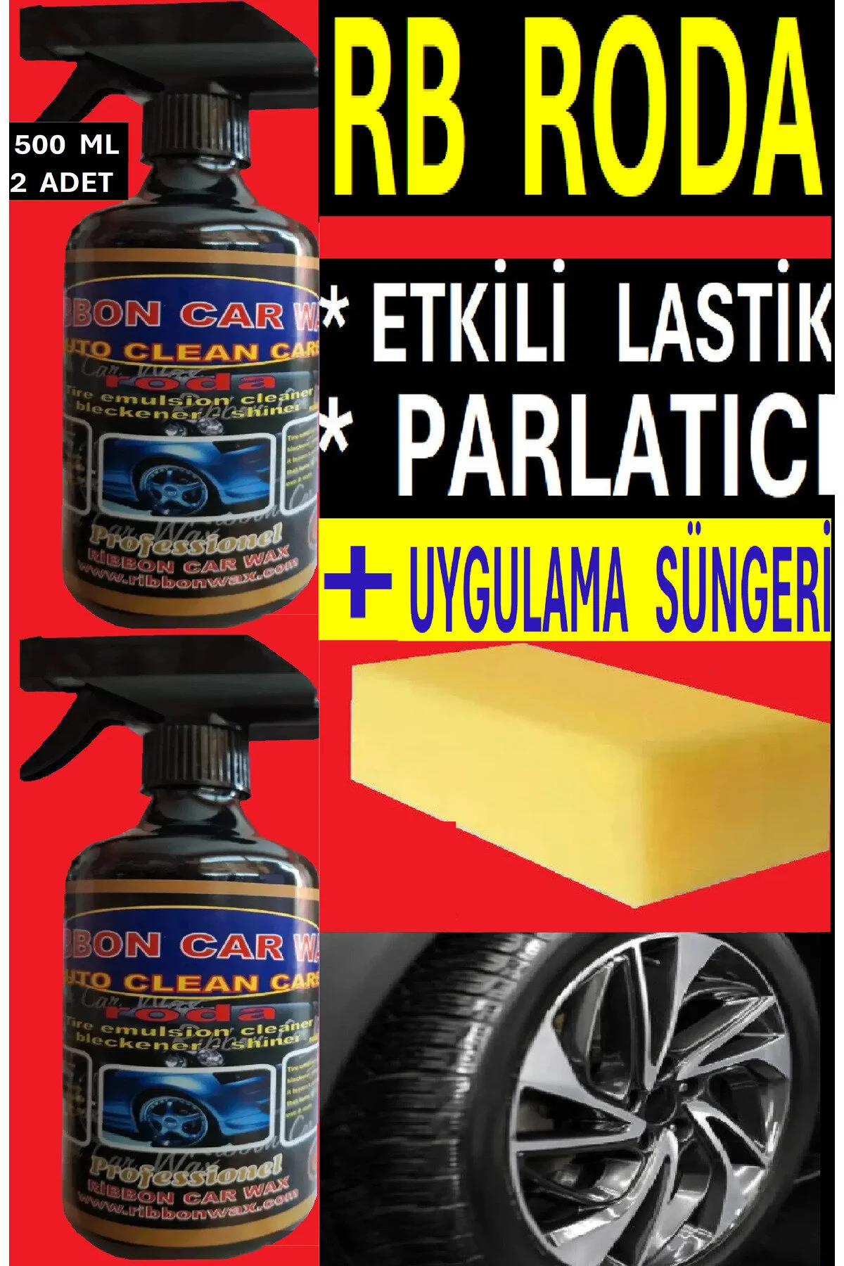2 Adet Rb Roda Lastik Parlatıcı -koruyucu 500 Ml