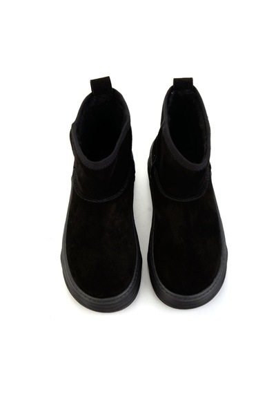 Bambi Siyah Hakiki Deri Kadın Bot & Bootie K02748100602 Siyah