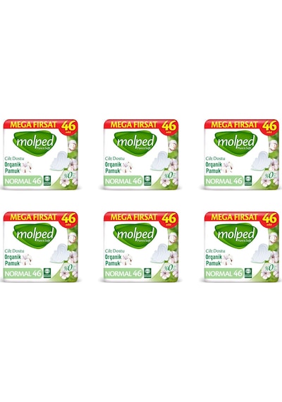 Molped Pure & Soft Hijyenik Ped Normal 6 x 46'lı