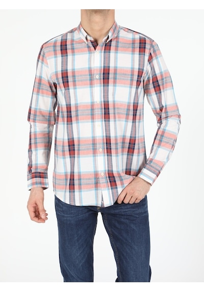 Colin's Turuncu Regular Fit Shirt Neck  Erkek Uzun Kol Gömlek CL1052645_Q1.V1_ORA