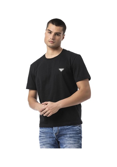 Cipo & Baxx Erkek Basic Bisiklet Yaka Regular Fit Pamuklu Kısa Kollu Tişört Ct823 Siyah