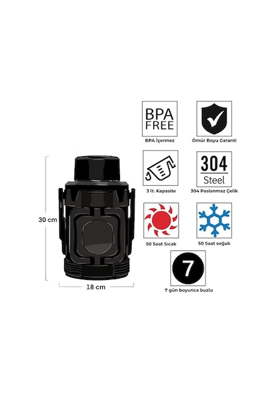 Igloo Big Barrel 3 Litre Unisex Siyah Termos - Siyah