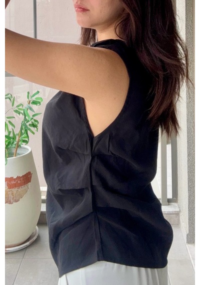 Bb Butik Basic Tasarım Dokuma Modal Kumaş Kolsuz Bluz Rahat Kalıp Modern Kadın Bluz My3535 siyah Bb Butik Basic Tasarım Dokuma Modal Kumaş Kolsuz Bluz Rahat Kalıp Modern Kadın Bluz My3535 siyah
