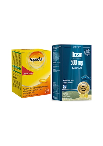 Supradyn Koenzim Q10 30 Tablet + Ocean Omega-3 Balık Yağ 60 Softjel