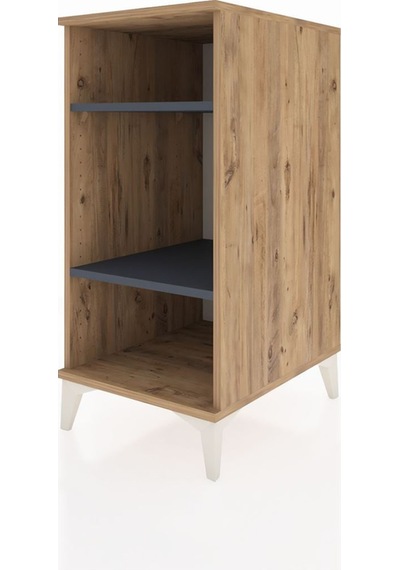 Kronos Komodin 2 Raflı 44x59x96 Çam-antrasit Atlas Çam