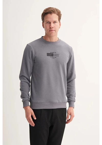 Cazador Slim Fit Mevsimlik 3 İplik Pamuk Karışımlı Sweatshirt-54160 Gri