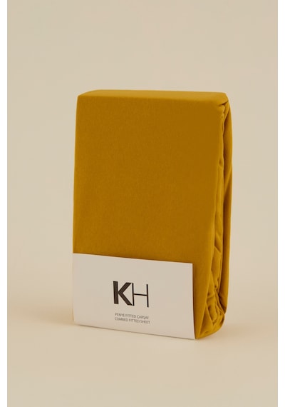 Karaca Home Penye Fitted Çarşaf Tek Kişilik 100x200+30 Cm Hardal Hardal