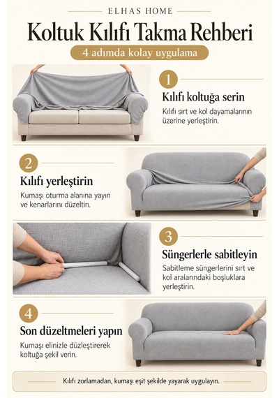 Likralı Kumaş Tuğla Desen 3311 Koltuk Örtüsü Kanepe, Koltuk Kılıfı Yıkanabilir, Esnek 1 Adet Vizon - 934386711 Vizon
